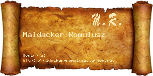 Maldacker Romulusz névjegykártya